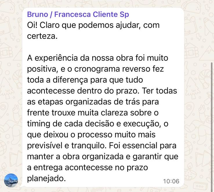 Depoimento cliente