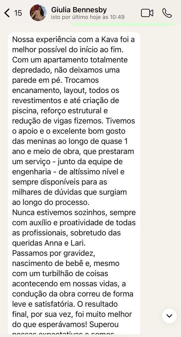 Depoimento cliente